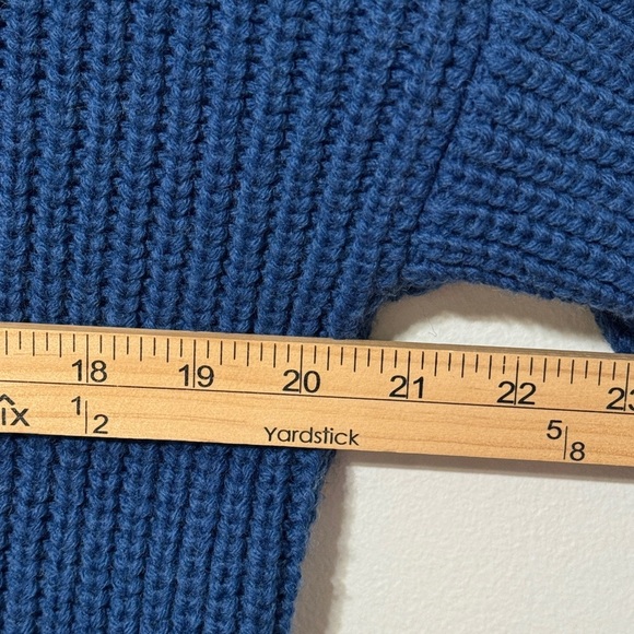 ZARA Wool Blend Sweater Size Medium Blue Tunic Length Knit - Picture 7 of 8